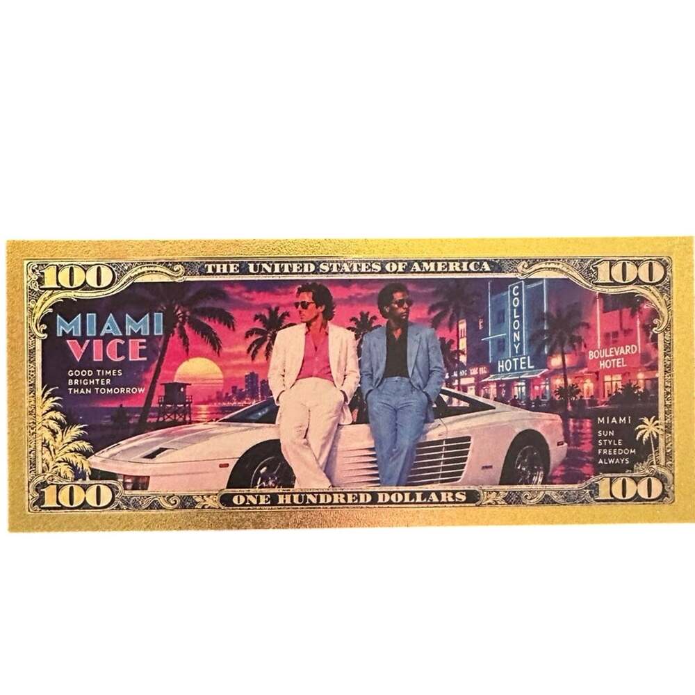 Miami Vice 100 gold foil collectible Sonny Crockett Ricardo Tubbs